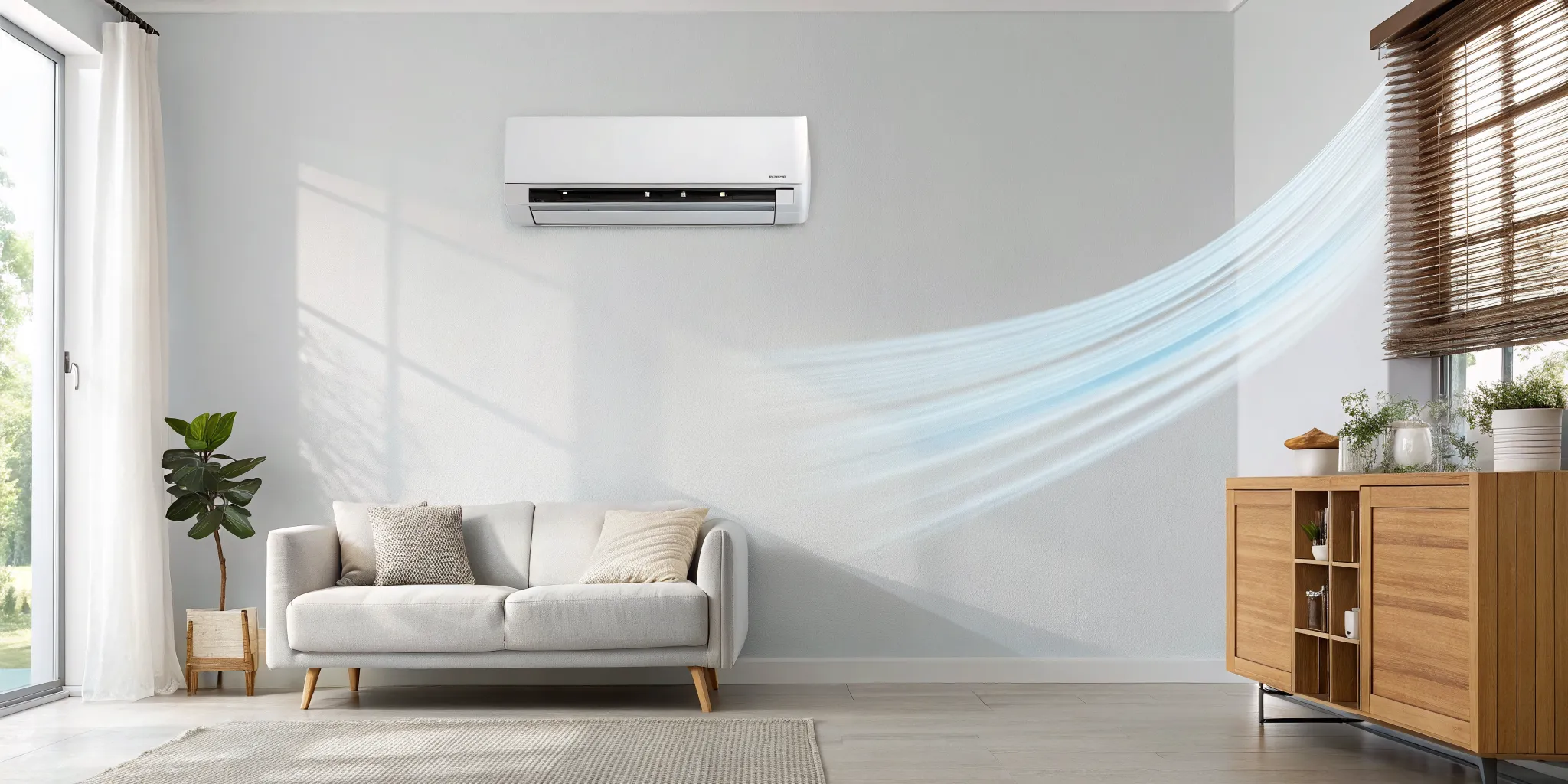 A wall-mounted AC unit in a home that is not blowing cold air.